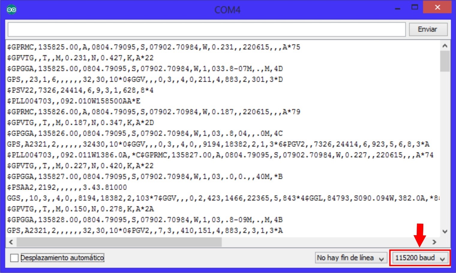 Monitor Serial GPS